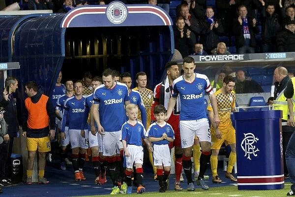 Rangers Champions: Lee Wallace and Mascots Celebrate Scottish Cup Victory at Ibrox Stadium (2003)
