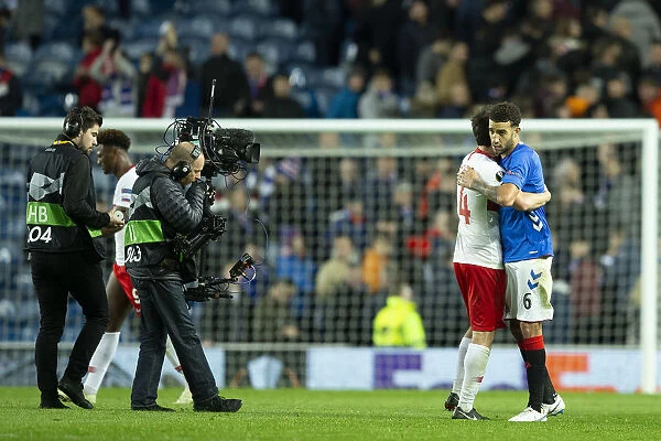 Rangers Connor Goldson Celebrates at Ibrox: Europa League Clash Against Spartak Moscow (Group G)