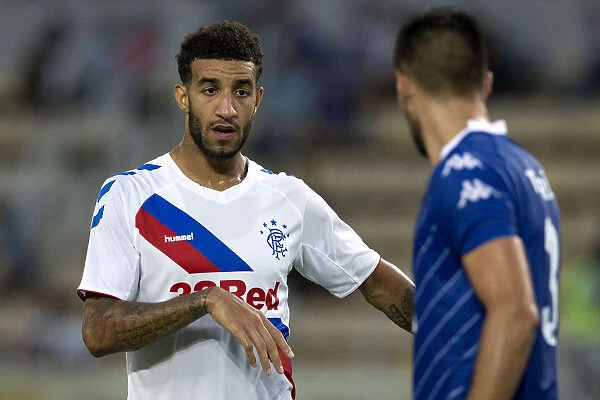 Rangers Connor Goldson in Europa League Action at Philip II Arena