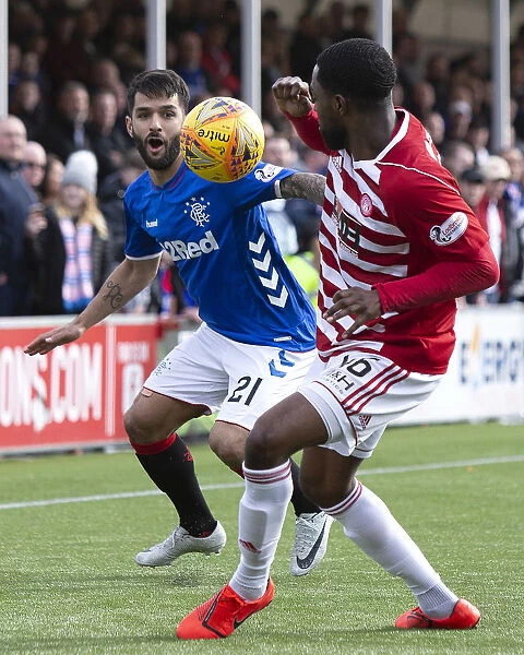 Rangers Daniel Candeias Focuses on the Ball during Hamilton Academical Clash at Hope Central Business District Stadium