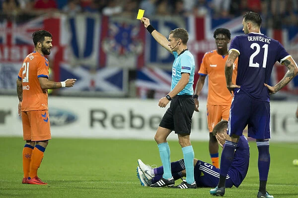 Rangers Daniel Candeias Receives Yellow Card in UEFA Europa League Clash vs. NK Maribor