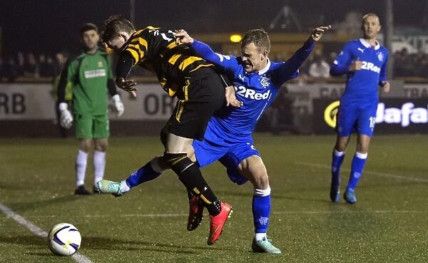 Rangers Dean Shiels Fights for the Ball in the Petrofac Training Cup Semi-Final Against Alloa Athletic (2003) - Scottish Cup Champions
