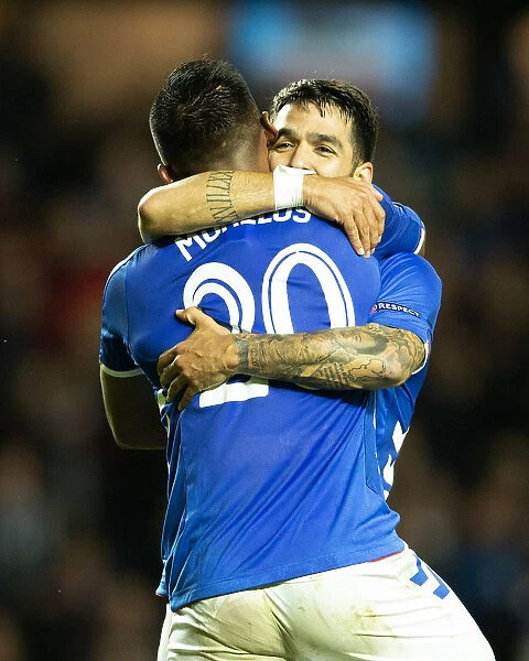 Rangers: Double Delight - Morelos and Candeias Euphoric Celebration after Europa League Double Strike at Ibrox Stadium