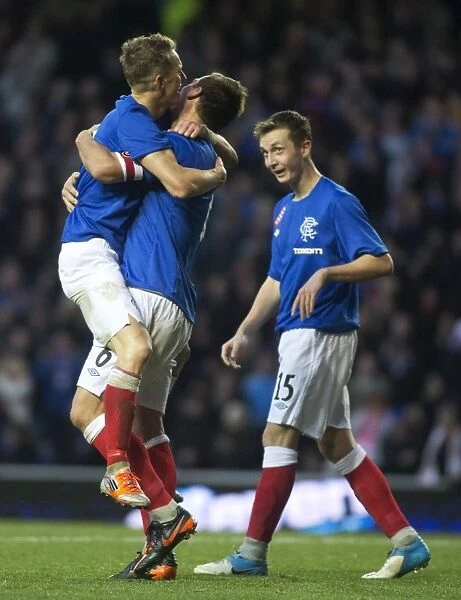 Rangers Double Strike: Lee McCulloch and Dean Shiels Dominant 7-0 Scottish Cup Victory Celebration at Ibrox Stadium
