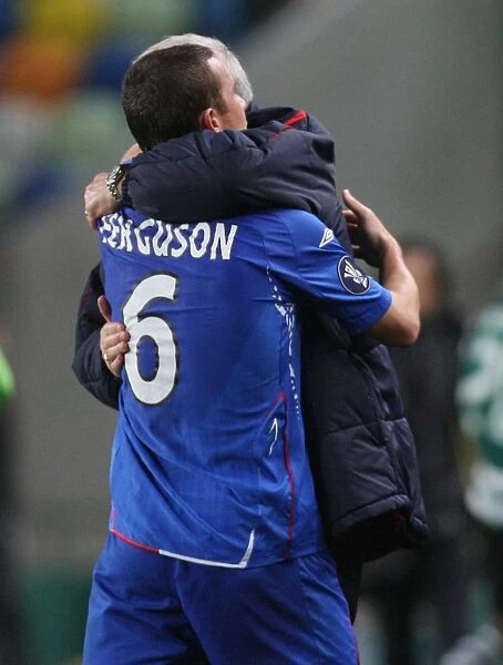 Rangers: Double Victory over Sporting Lisbon - Barry Ferguson and Walter Smith Celebrate 2-0 in Quarter-Final Second Leg (Estadio Jose Alvalade)