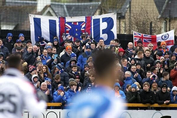Rangers Fans Celebrate Championship Victory at Alloa Athletic: Indodrill Stadium Triumph