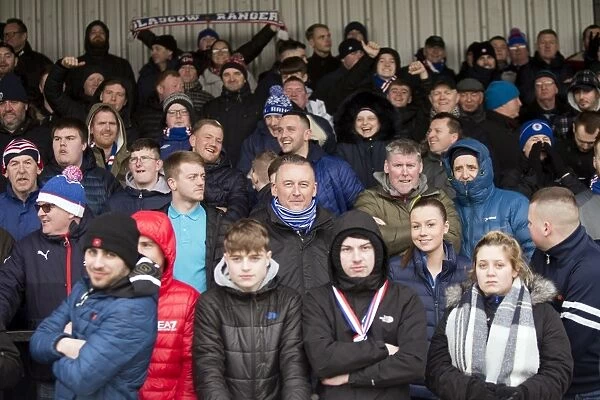 Rangers Fans Celebrate Fifth Round Victory in the Scottish Cup at Somerset Park (2003)