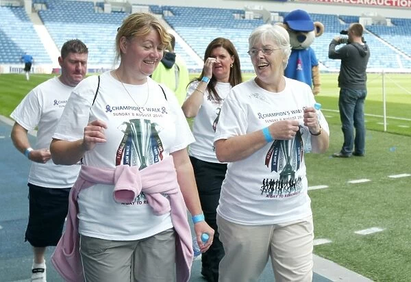 Rangers Fans take part in a charity walk