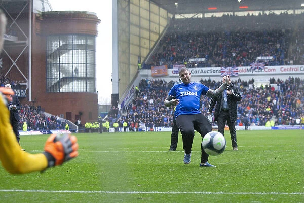 Rangers Fans Epic Penalty Showdown at Ibrox: Halftime Duels during the Ladbrokes Premiership Clash (Scottish Cup Champions 2003)