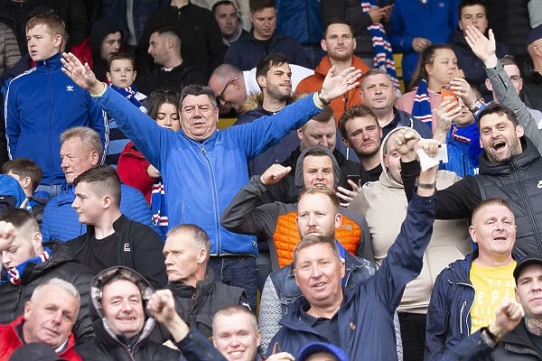Rangers Fans Euphoric Roar: Triumphant Moment at Livingston's Tony Macaroni Arena (2003 Scottish Cup Victory)