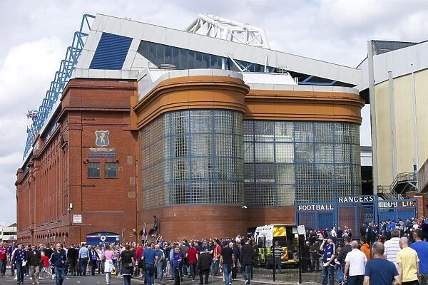 Rangers Fans Gather at Ibrox Stadium for Premiership Clash