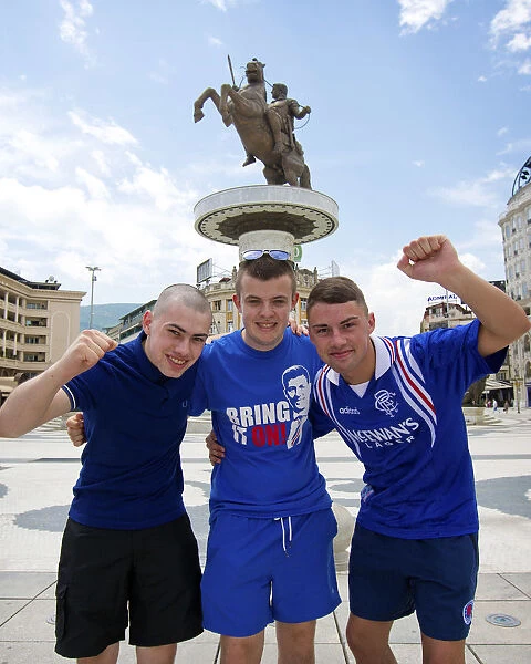 Rangers Fans Gather in Skopje's Square: United in Support of 2003 Scottish Cup Champions Ahead of Europa League Clash Against FK Shkupi