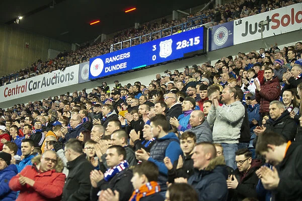 Rangers Fans Honor Scottish Cup Victory: A Sea of Applause at Ibrox Stadium During Rangers vs Dundee Match