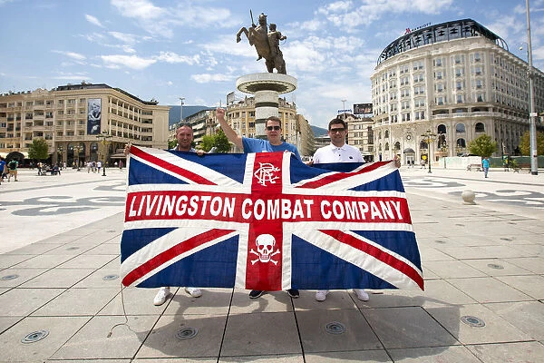 Rangers Fans Rally in Skopje's Square: Uniting for Europa League Victory - Scottish Cup Champions 2003