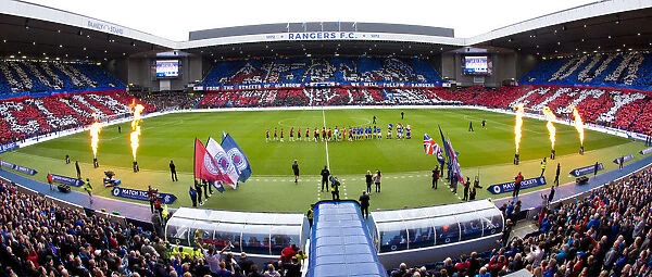 Rangers Fans United: A Sea of Cards at Ibrox Stadium - Scottish Cup Victory Celebration (2003)