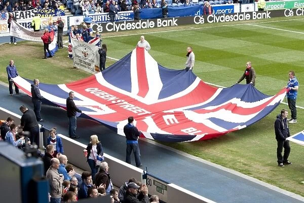 Rangers Fans United: A Sea of Flags at Ibrox Stadium - Passionate Rangers Supporters Parade During Rangers vs Motherwell Match