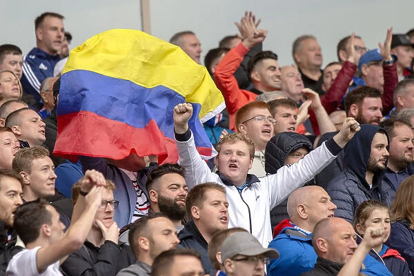 Rangers Fans Wave Colombian Flag at Fir Park: A Passionate Display of Support during Motherwell vs Rangers (Ladbrokes Premiership)