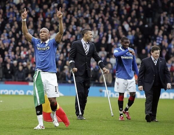 Rangers FC: El Hadji Diouf's Triumphant Celebration - Co-operative Cup Victory over Celtic at Hampden Stadium (2011)