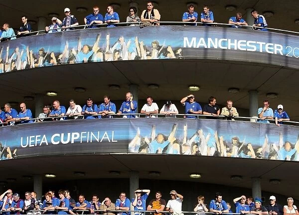 Rangers FC Fans Filling Manchester Stadium Staircases Before the UEFA Cup Final Against FC Zenit Saint Petersburg (2008)