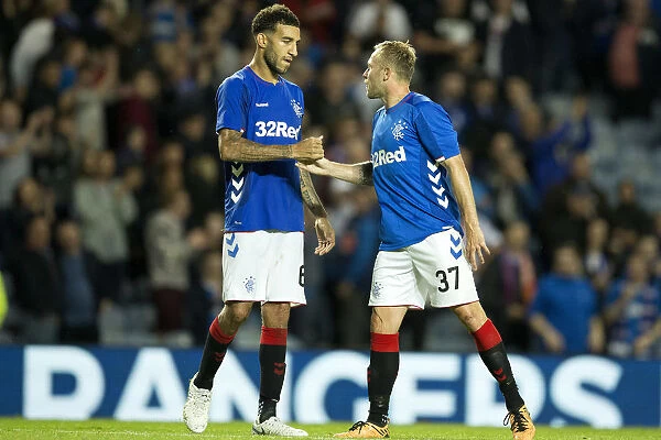 Rangers FC: Goldson and Arfield's Europa League Victory Celebration at Ibrox Stadium
