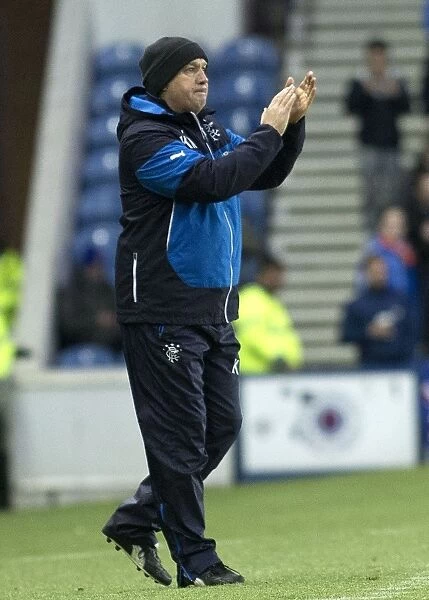 Rangers FC: Kenny McDowall Fires Up Players at Ibrox Stadium during SPFL Championship Match against Dumbarton