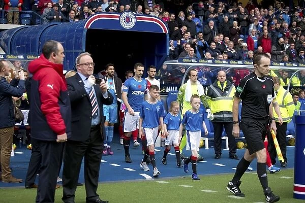 Rangers FC: Lee Wallace Kicks Off Ladbrokes Premiership Match at Ibrox Stadium with Mascots