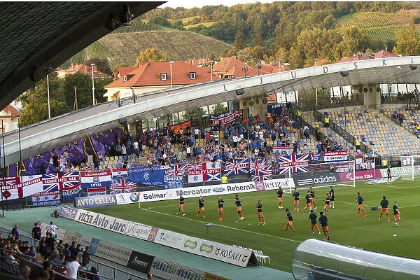 Rangers FC: Pre-Match Warm-Up at Maribor's Stadion Ljudski vrt - UEFA Europa League Third Qualifying Round