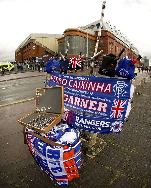 Rangers FC Scarves with New Manager Pedro Caixinha's Name - Ladbrokes Premiership Match vs Hamilton Academical at Ibrox Stadium (Scottish Cup Winners 2003)