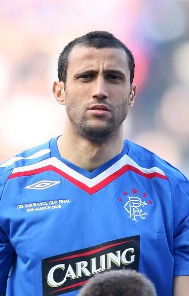 Rangers FC Triumph in the CIS Cup: Brahim Hemdani Celebrates Victory over Dundee United at Hampden Park (2008)