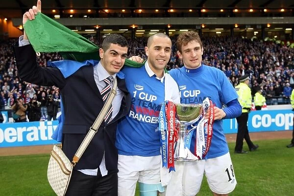 Rangers FC: Triumphant Champions with Kerkar, Bougherra, and Jelavic (2011) - Co-operative Cup Victory Celebration