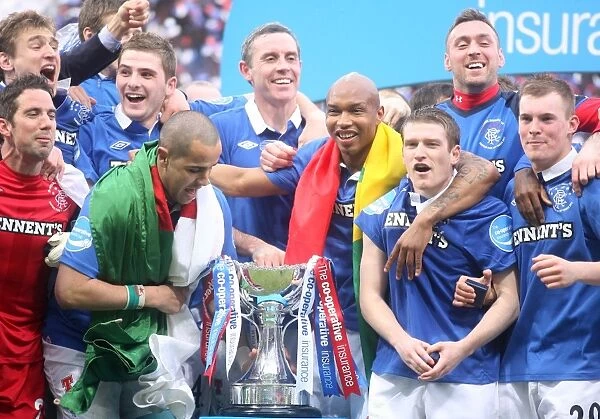 Rangers FC: Triumphant Victory in the Co-operative Cup 2011 - Celebrating with the Trophy over Celtic at Hampden