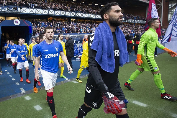Rangers FC: Wes Foderingham and Jon Flanagan Leading the Team Out at Ibrox Stadium for Rangers vs HJK Helsinki Friendly