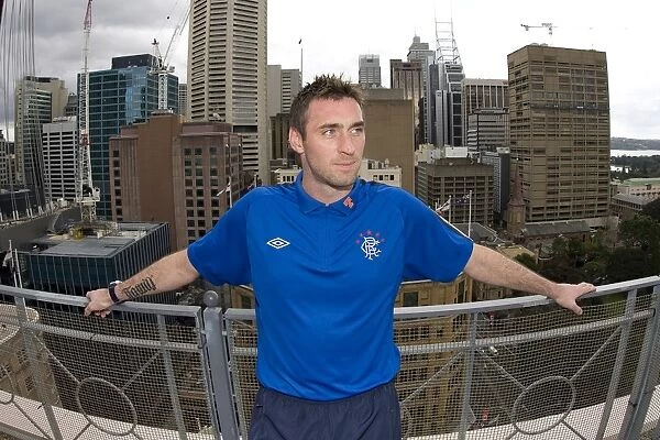 Rangers FC's Allan McGregor atop the Sheraton Hotel during Sydney Festival of Football 2010