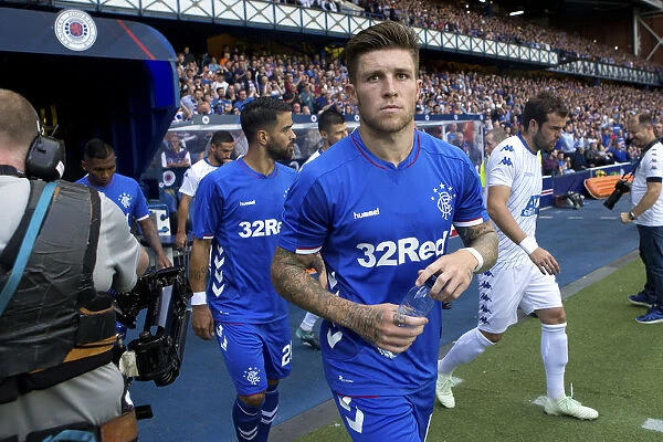 Rangers FC's Josh Windass Leads Team Out at Ibrox Stadium for Europa League Clash against FC Shkupi