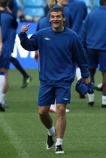 Rangers FC's Lee McCulloch Training at Manchester City Stadium - UEFA Cup Final 2008