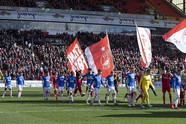 Rangers Take the Field at Pittodrie Stadium: Scottish Cup Quarter-Final vs Aberdeen (2003)