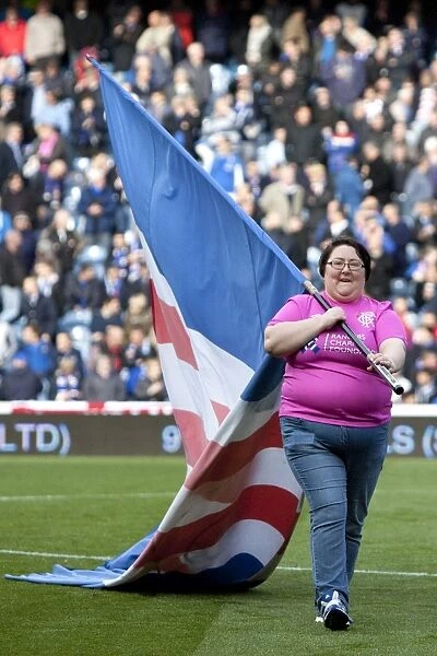 Rangers Flag Bearers Celebrate Glory: Rangers 2-0 Over Queens Park