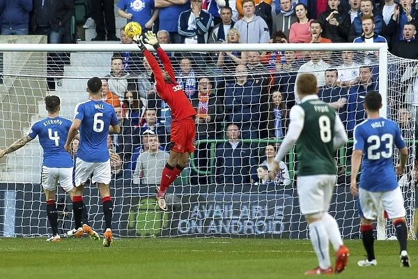Rangers Foderingham Scores Own Goal Against Hibernian in Ladbrokes Championship Match
