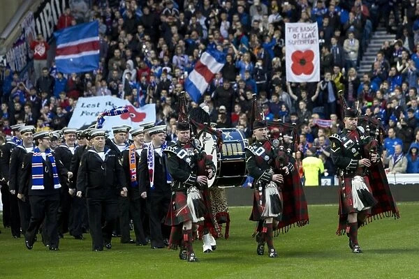Rangers Football Club: 400 Military Personnel Honor Remembrance Day during Rangers vs. Peterhead (2-0)
