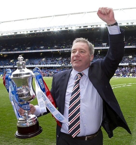 Rangers Football Club and Ally McCoist Celebrate Irn-Bru Scottish Third Division Title with 1-0 Win over Berwick Rangers at Ibrox Stadium