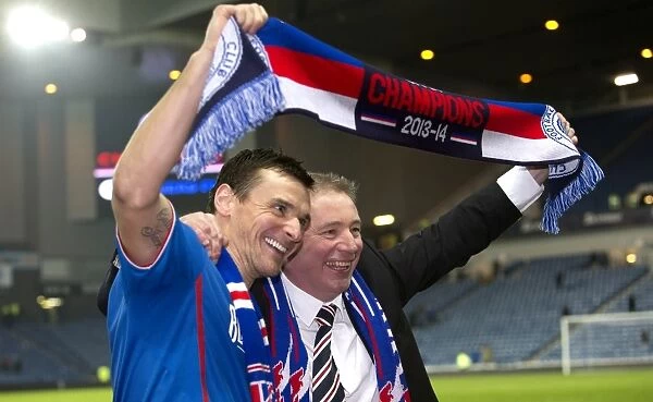 Rangers Football Club: Ally McCoist and Lee McCulloch Celebrate Scottish League One Title Win at Ibrox Stadium