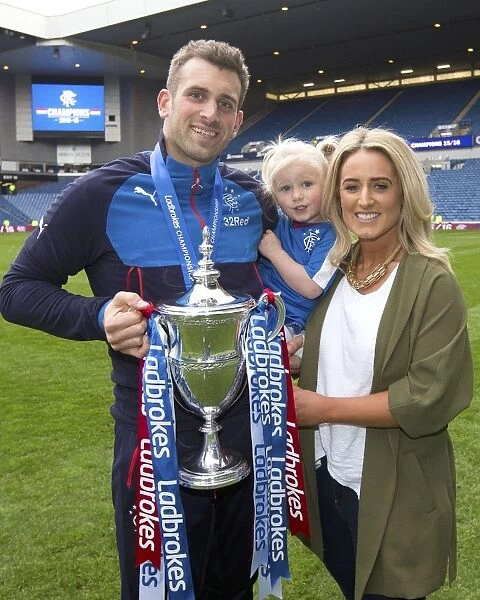 Rangers Football Club: Cammy Bell and Family Rejoice in Ladbrokes Championship Victory at Ibrox Stadium