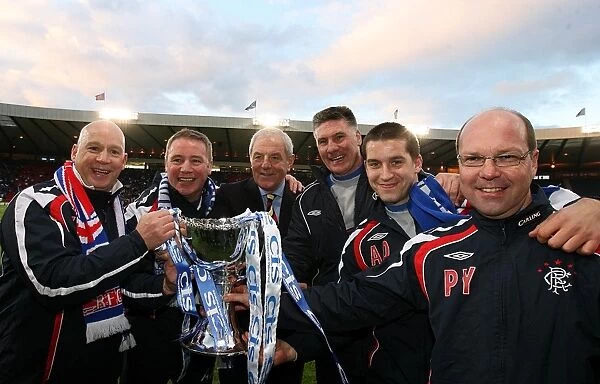 Rangers Football Club: Celebrating Victory in the CIS Insurance Cup with Walter Smith, Ally McCoist, Kenny McDowell, Adam Owen, and Pip Yeates