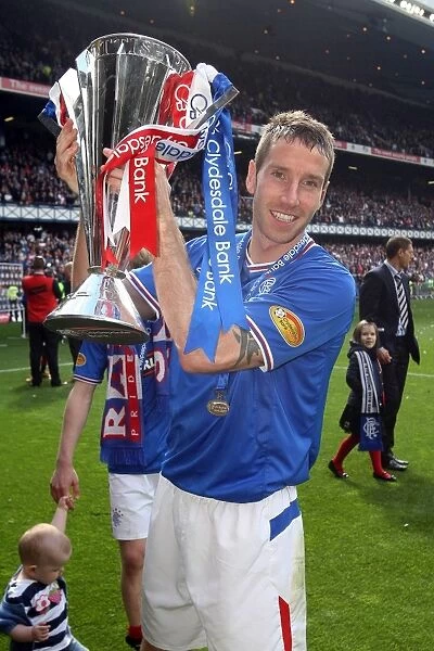 Rangers Football Club: Champions with Kirk Broadfoot and the SPL Trophy - Motherwell vs Rangers at Ibrox Stadium