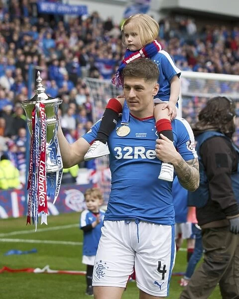 Rangers Football Club: Champions League with Rob Kiernan and Lavin - Triumphant Moment with the Ladbrokes Championship Trophy at Ibrox Stadium