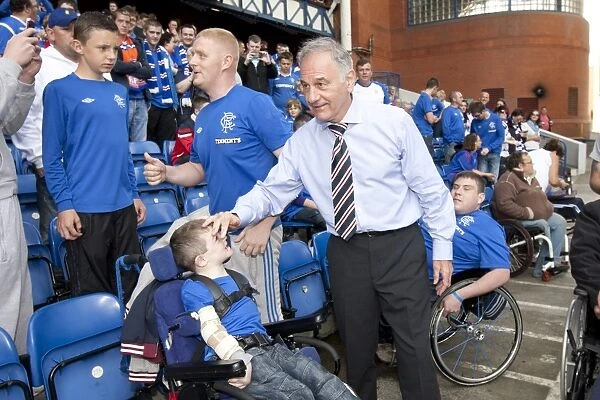 Rangers Football Club: Charles Green's Triumphant Celebration Among Fans Amidst a 5-1 Victory at Ibrox Stadium