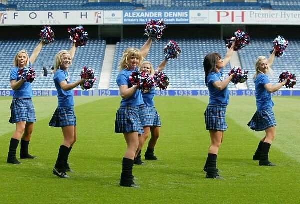 Rangers Football Club: Cheerleaders Entertaining Fans during Champions Walk 2010