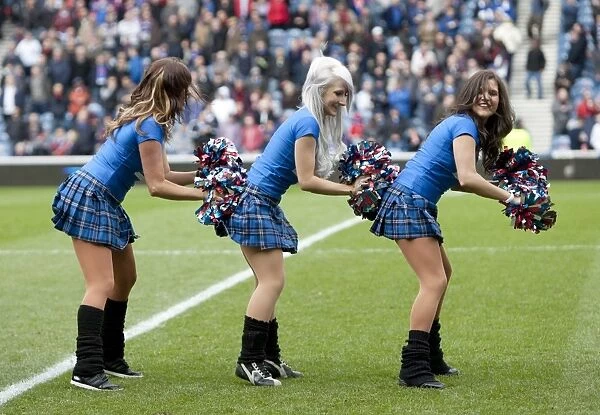 Rangers Football Club: Cheerleaders Triumphant Celebration of 3-1 Victory Over St. Mirren at Murray Park