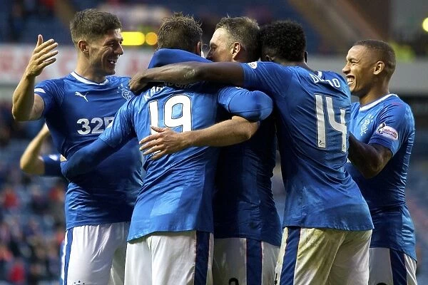 Rangers Football Club: Clint Hill's Double Goal Celebration - Betfred Cup Victory against Peterhead at Ibrox Stadium