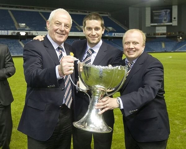 Rangers Football Club: Co-operative Cup Victory - Walter Smith, Adam Owen, and Steve Harvey Celebrate Triumph at Ibrox (2011)